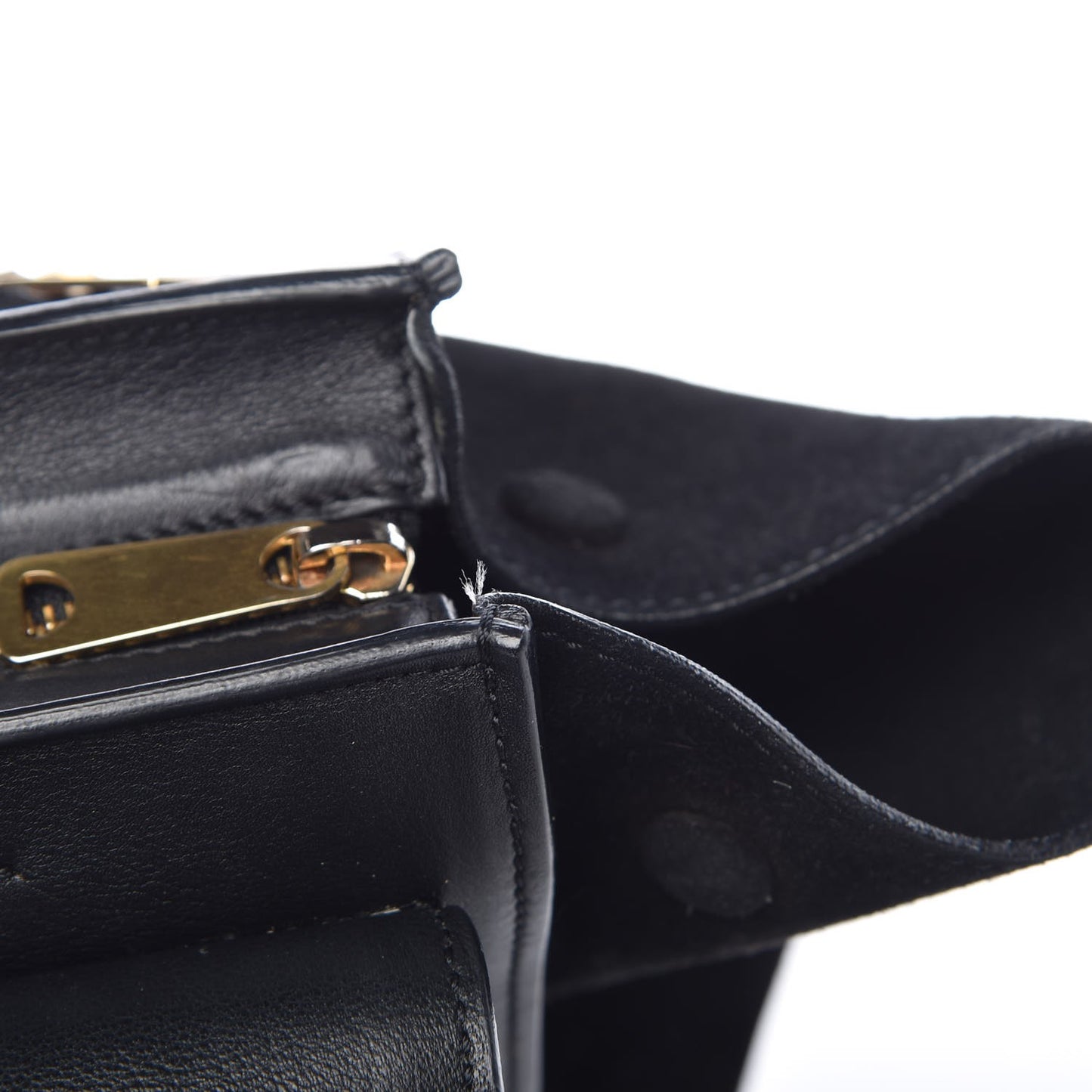 Crocodile Embossed Calfskin Suede Medium Trapeze Black