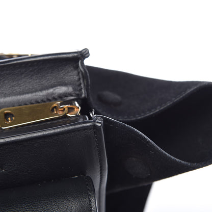 Celine Crocodile Embossed Calfskin Suede Medium Trapeze Black 14 of 23