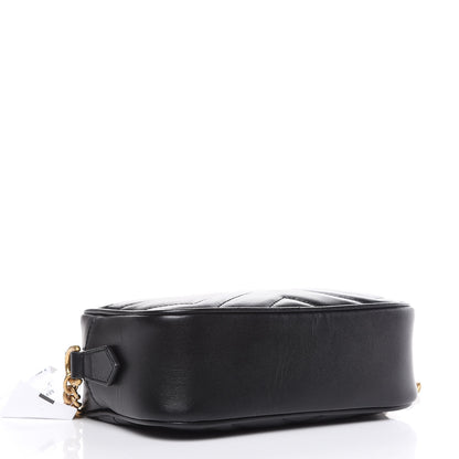 Gucci Calfskin Matelasse Mini GG Marmont Chain Shoulder Bag Black 4 of 10