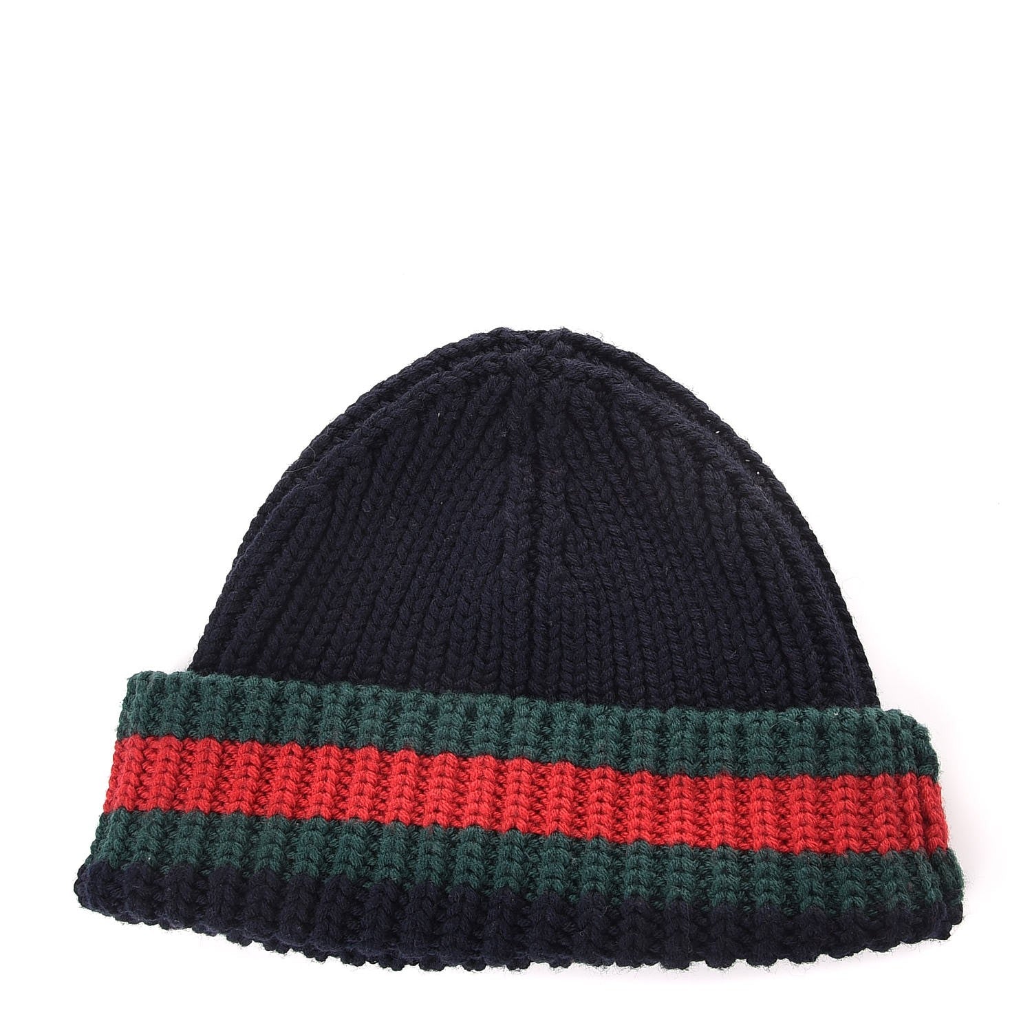 Gucci Wool Web Beanie Hat Navy 1 of 4