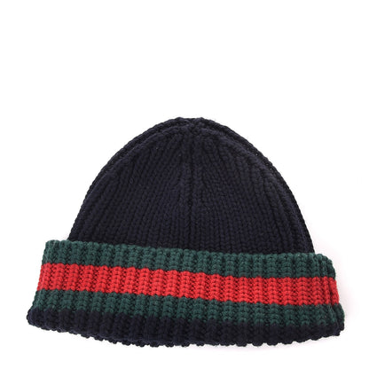 Gucci Wool Web Beanie Hat Navy 1 of 4