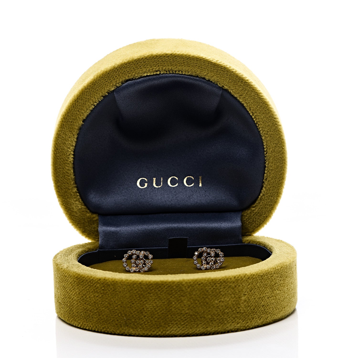 Gucci 18K Yellow Gold Diamond Running G Earrings 6 of 6