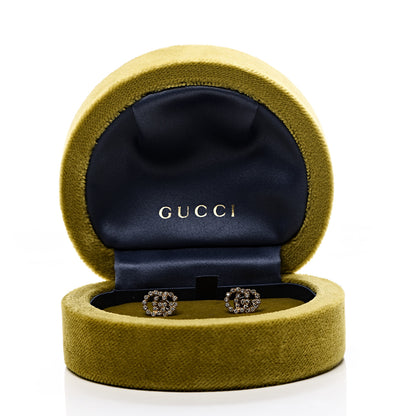 Gucci 18K Yellow Gold Diamond Running G Earrings 6 of 6