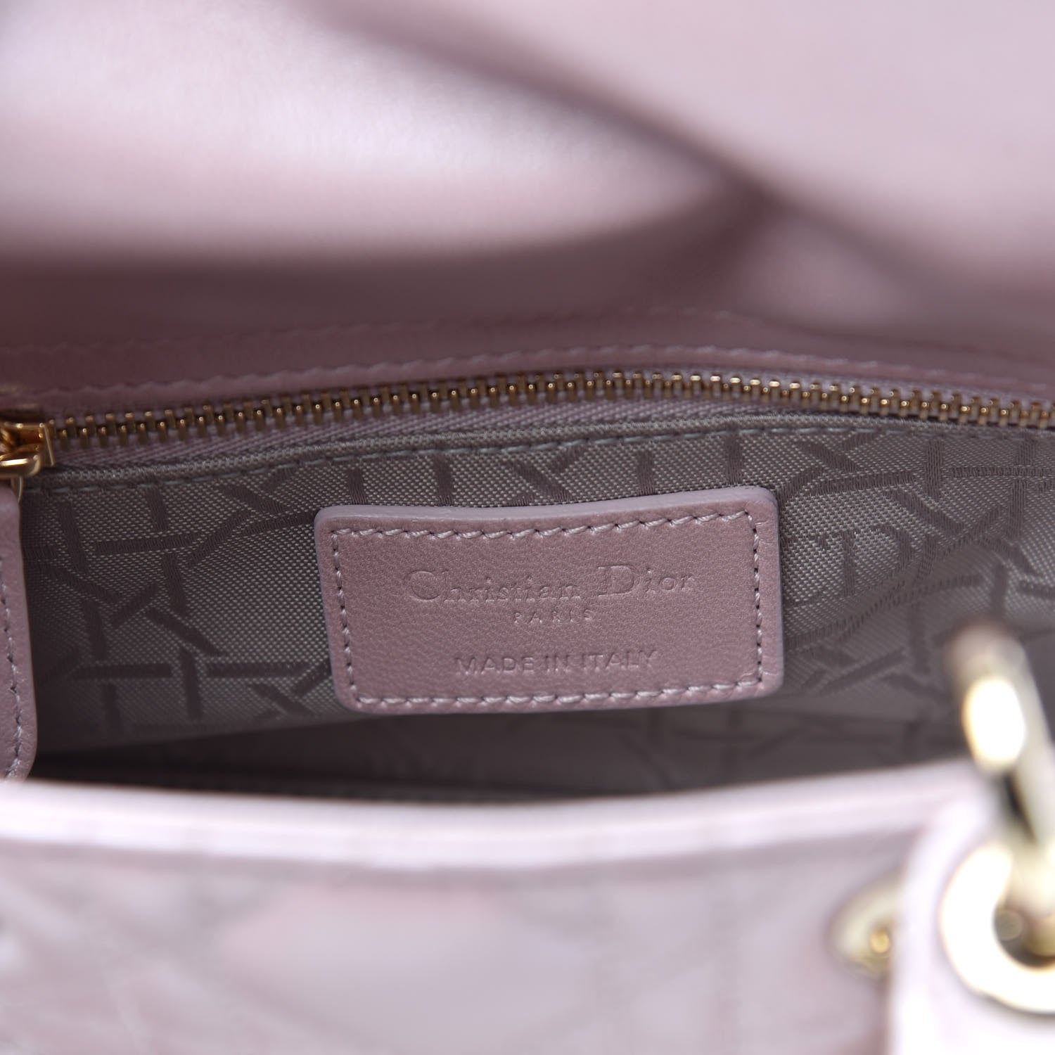 Christian Dior Metallic Lambskin Cannage Mini Lady Dior Lotus 6 of 9