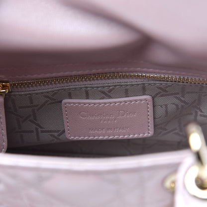 Christian Dior Metallic Lambskin Cannage Mini Lady Dior Lotus 6 of 9