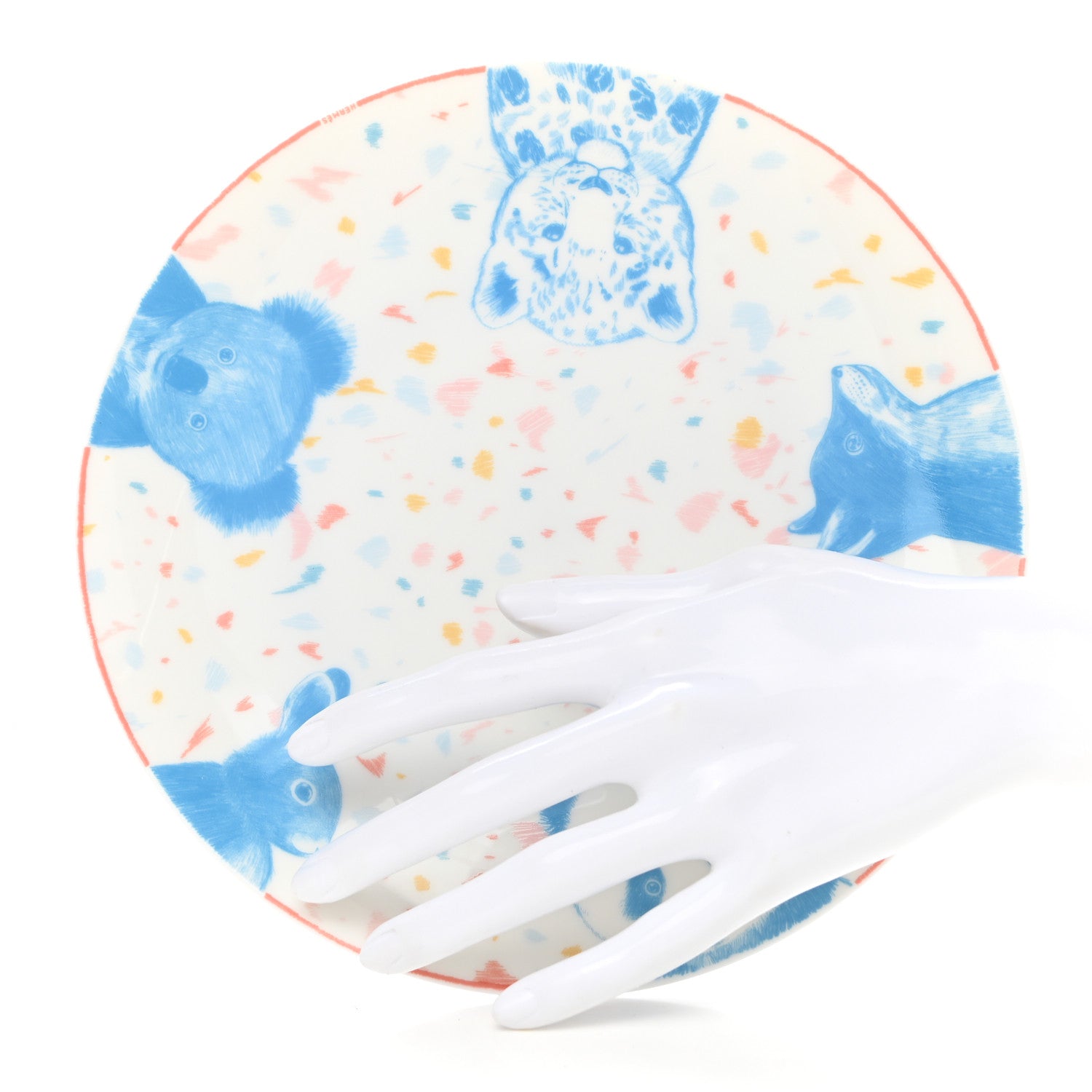 Hermes Porcelain Passe-Passe Dessert Plate 2 of 7