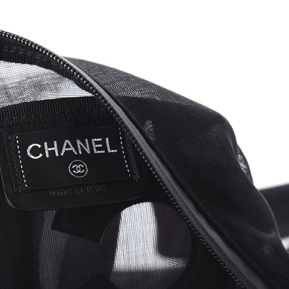 Chanel Mesh Nylon Logo Backpack Black 7 of 9