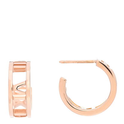 Tiffany 18K Rose Gold Mini Atlas Hoop Earrings 1 of 6