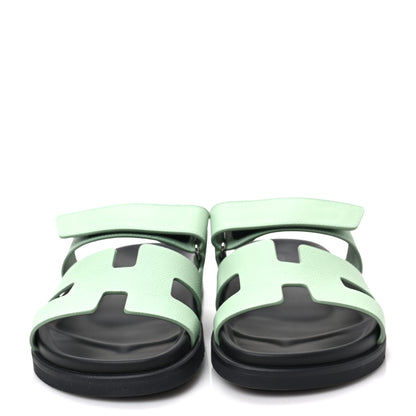 Hermes Epsom Womens Chypre Sandals 37 Vert Jade 2 of 8