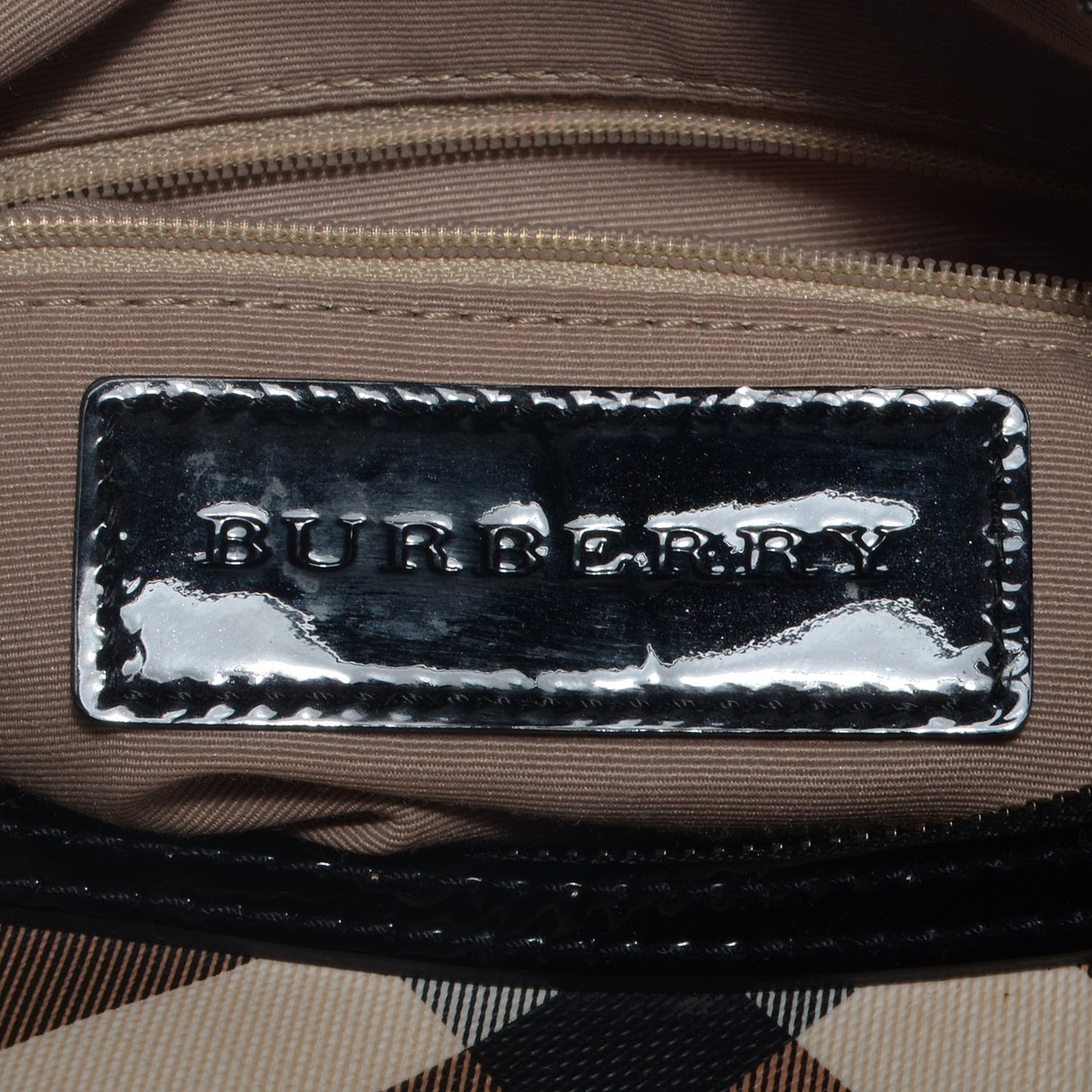Nova Check Patent Small Chester Bowling Bag Black