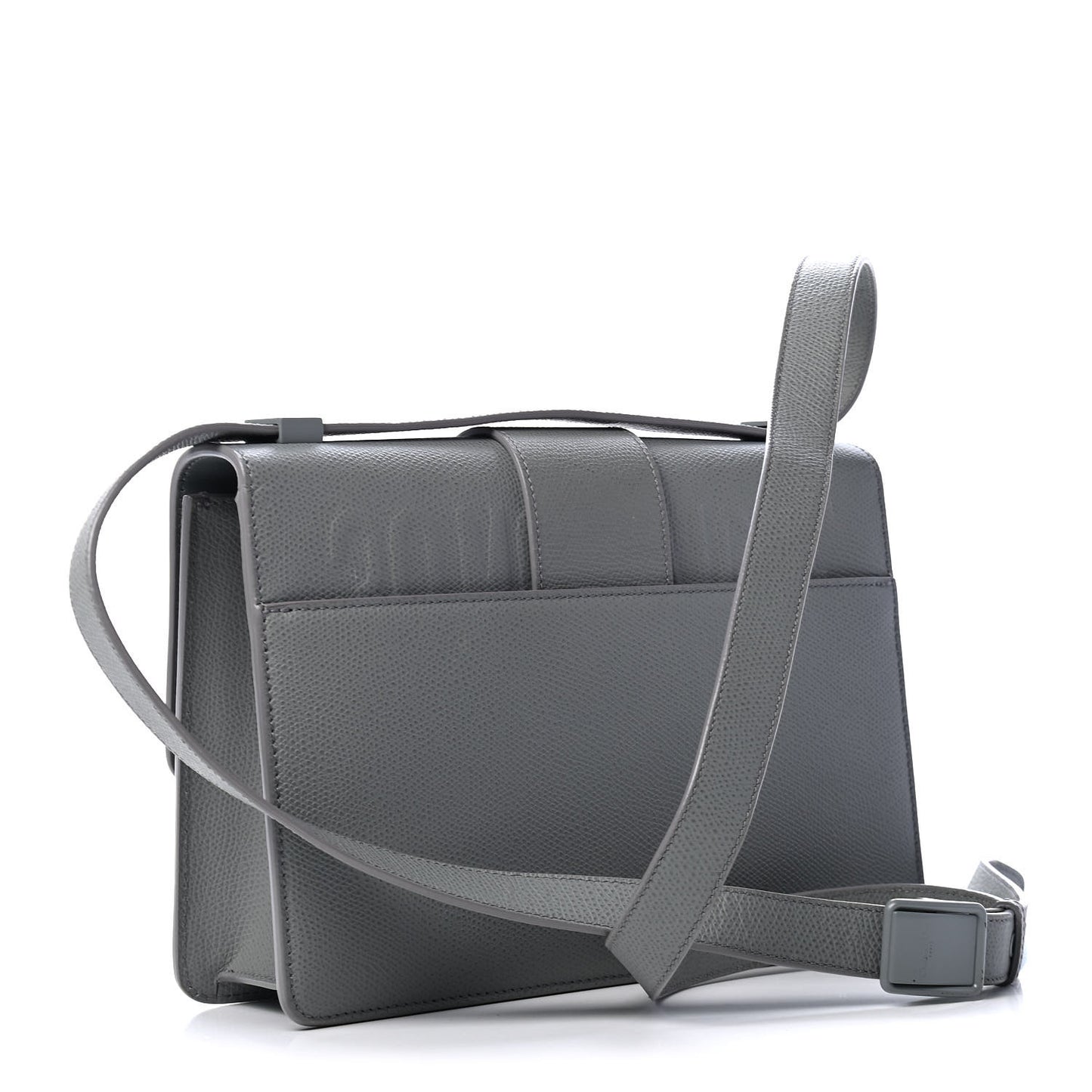 Ultra Matte Grained Calfskin 30 Montaigne Flap Bag Grey