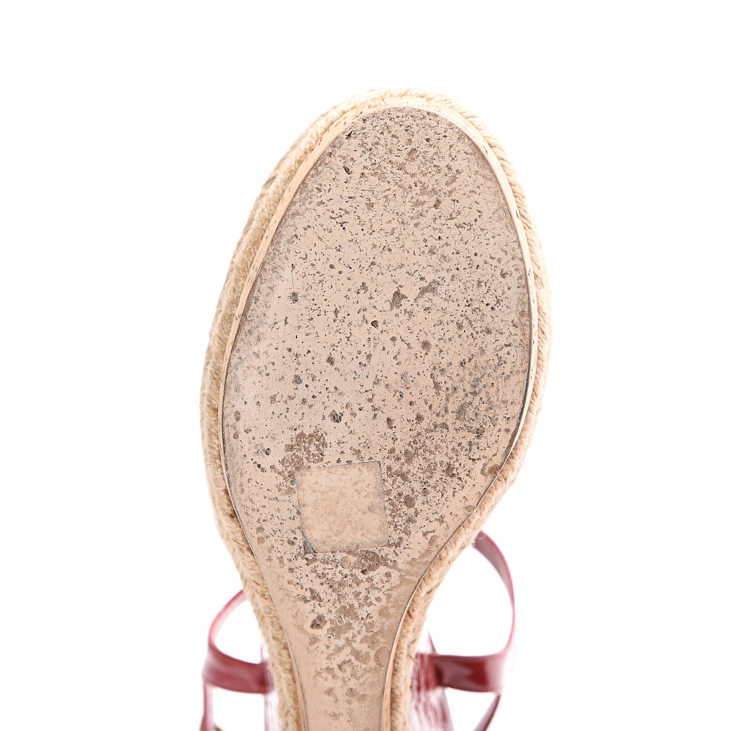 Patent Microguccissima Espadrille Wedge Sandals 39.5 Red