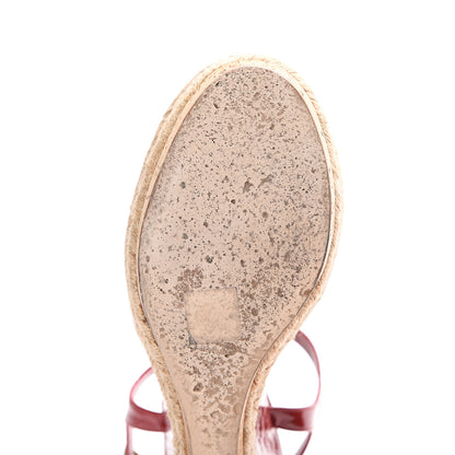 Gucci Patent Microguccissima Espadrille Wedge Sandals 39.5 Red 10 of 12