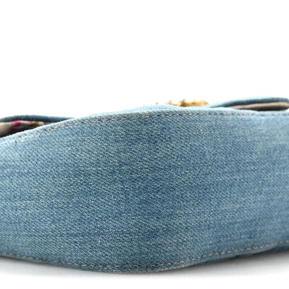 Gucci Denim Matelasse Mini Pearly GG Marmont Shoulder Bag Blue 9 of 13