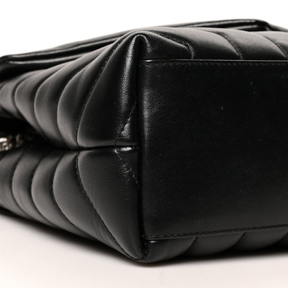Saint Laurent Calfskin Y Quilted Monogram Small Loulou Chain Satchel Black 10 of 11