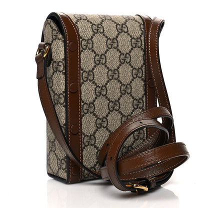 Gucci GG Supreme Monogram Mini Horsebit 1955 Crossbody Bag Beige Brown Sugar 2 of 13