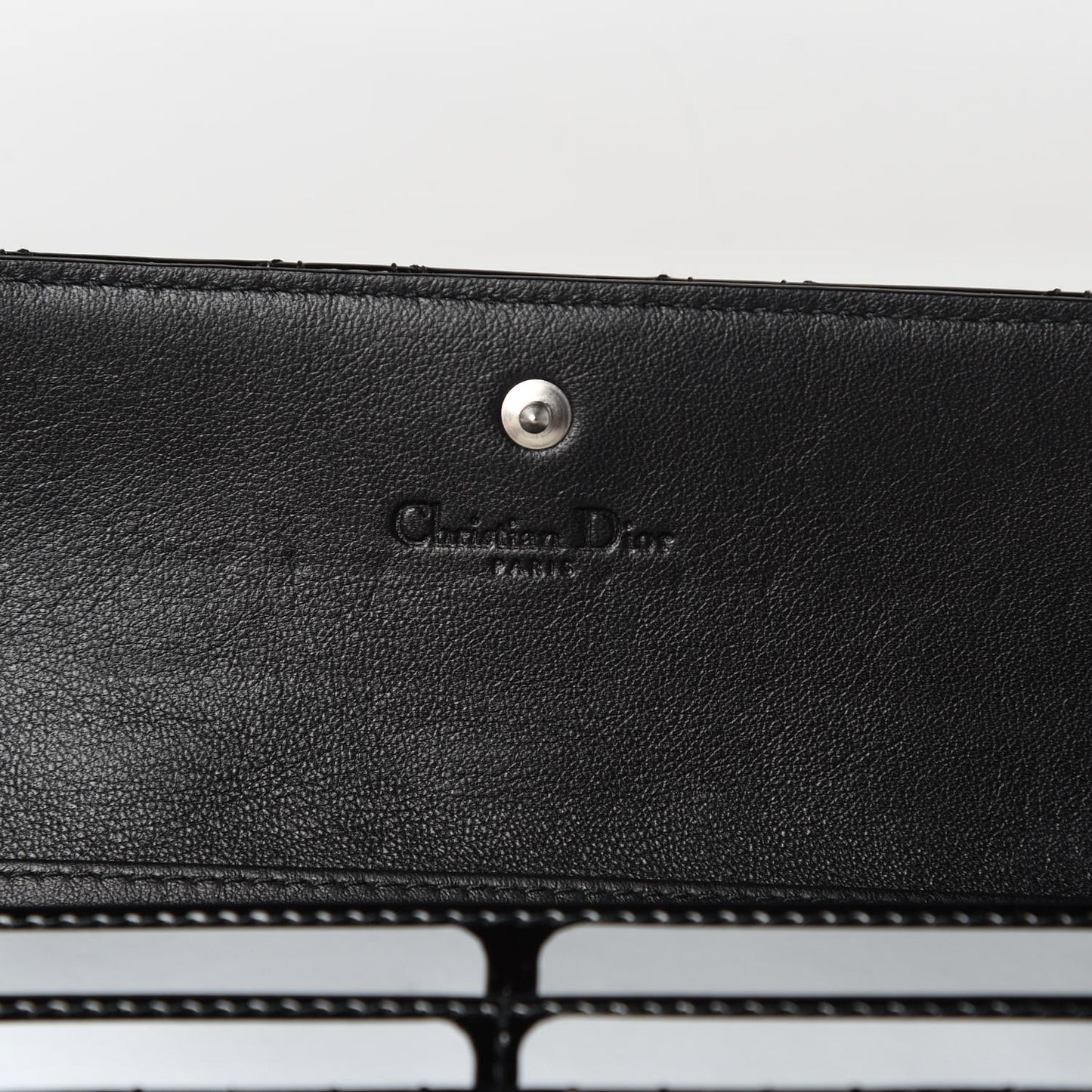Patent Cannage Lady Dior Rendezvous Wallet On Chain Black