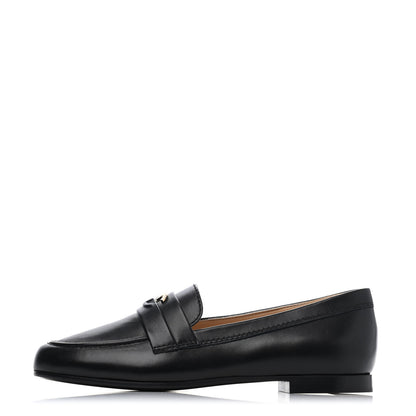 Chanel Lambskin CC Loafers 36.5 Black 1 of 4