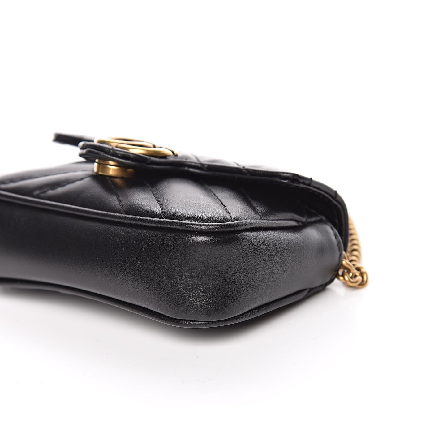 Calfskin Matelasse GG Marmont 2.0 Coin Purse On A Chain Black