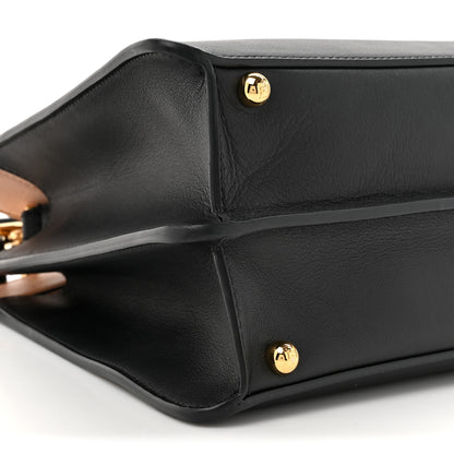 Fendi Vitello Seta Shiny Nappa Medium Peekaboo I SEE U Satchel Black Light Rose 11 of 12