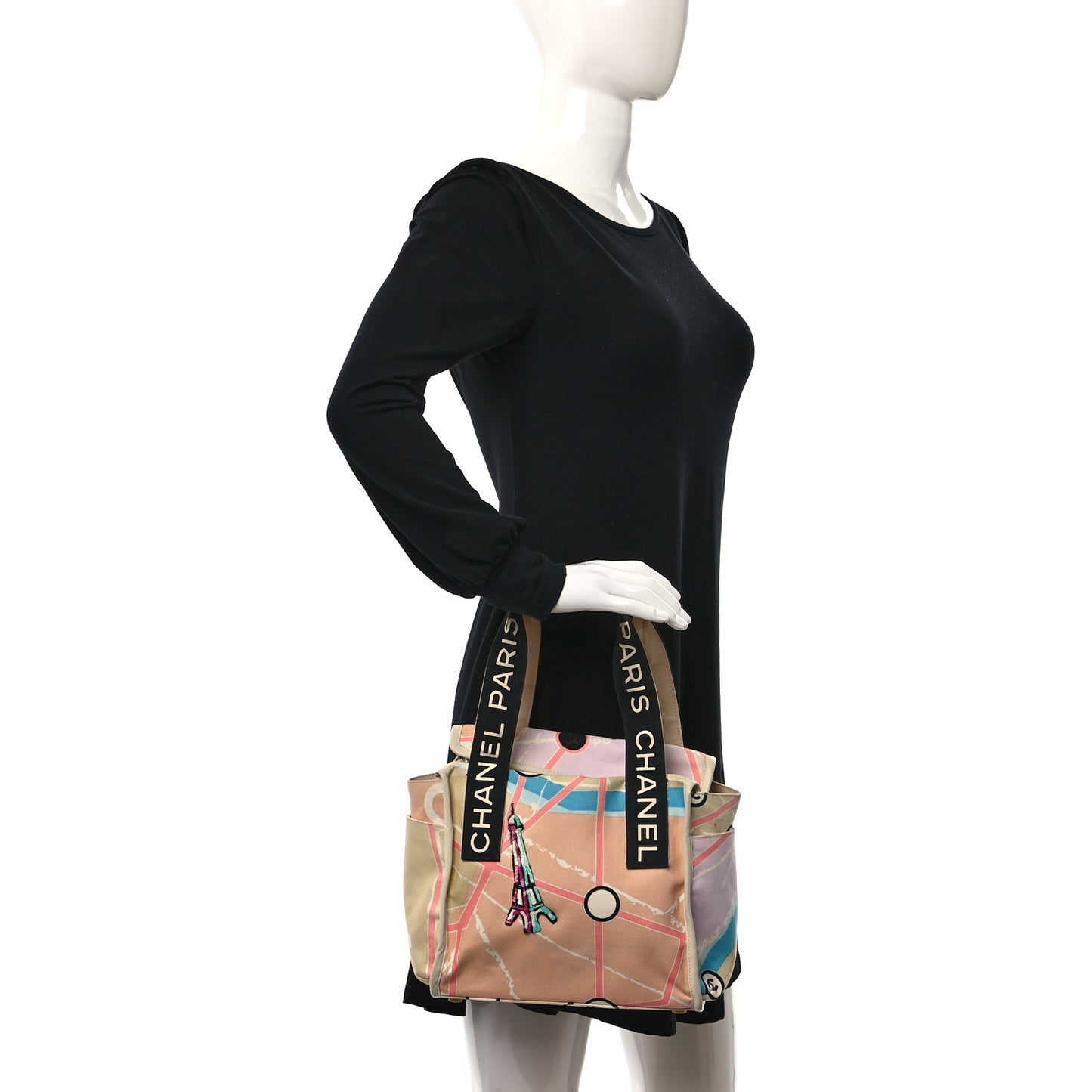Canvas Small Printed Paris Map Tote Bag