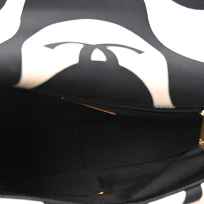 Chanel Fabric Printed Medium Chanel 19 Flap Black Ecru 5 of 11