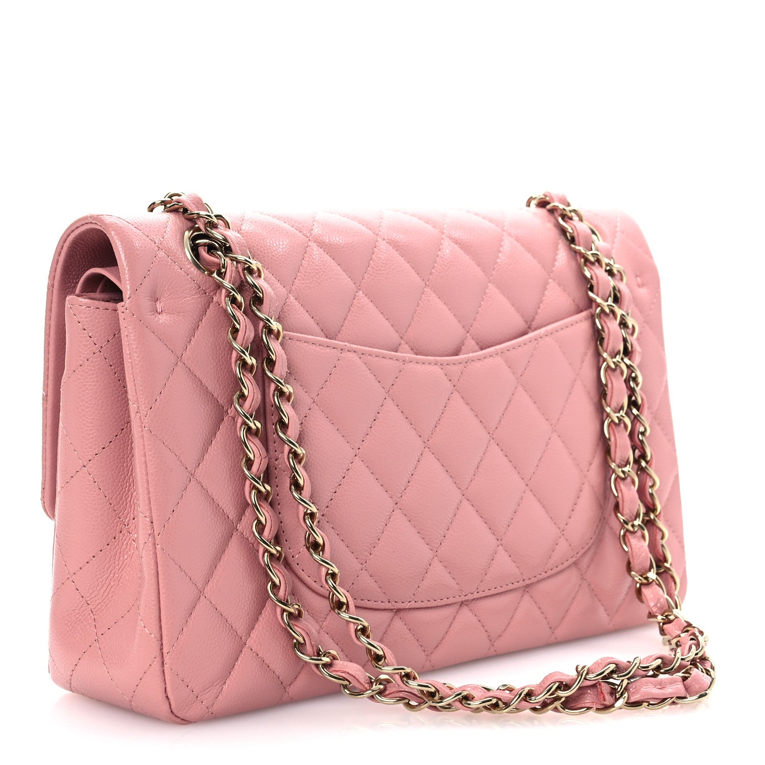 Chanel Caviar Quilted Medium Double Flap Pink 3 of 12