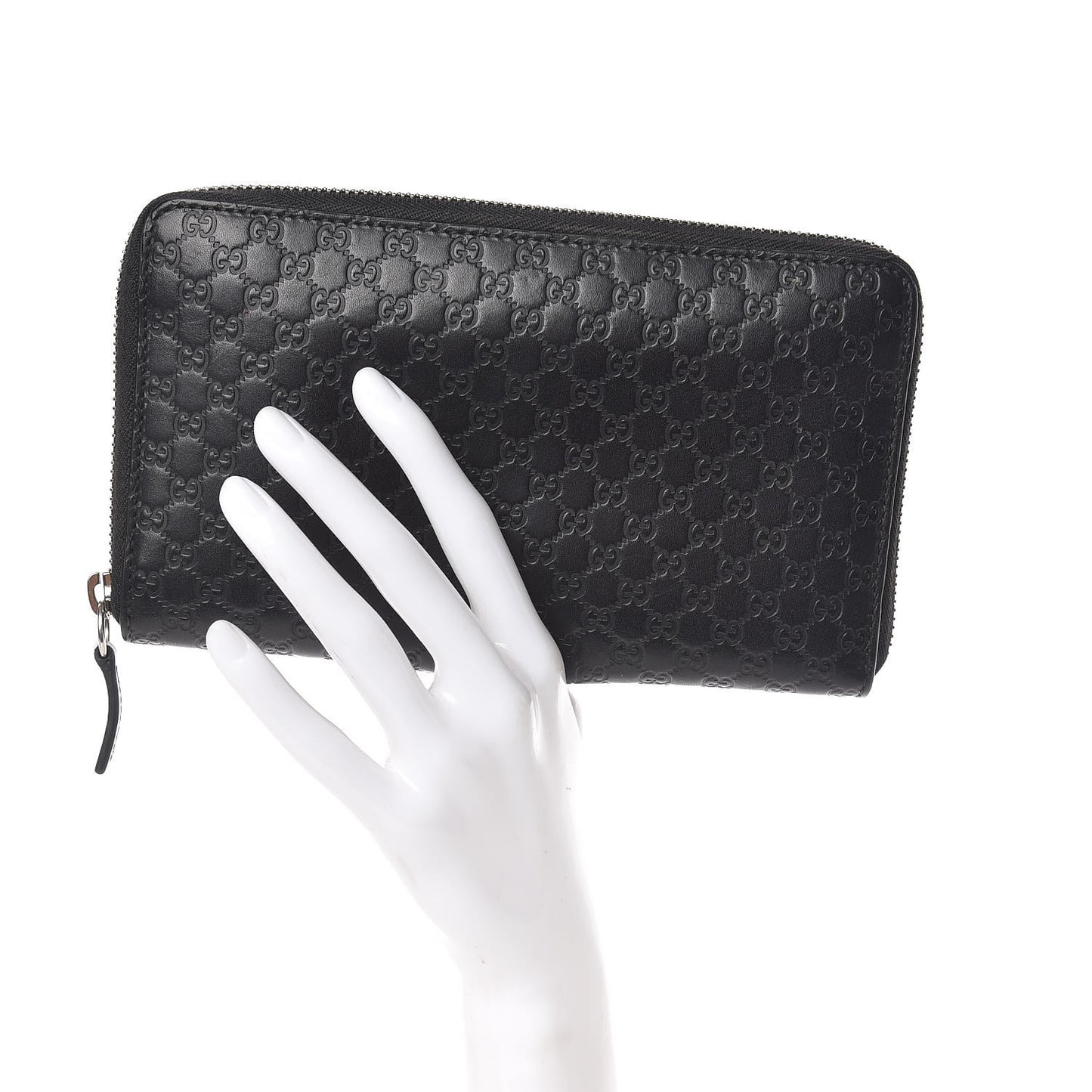 Microguccissima Large Zip Around Organizer Wallet Black