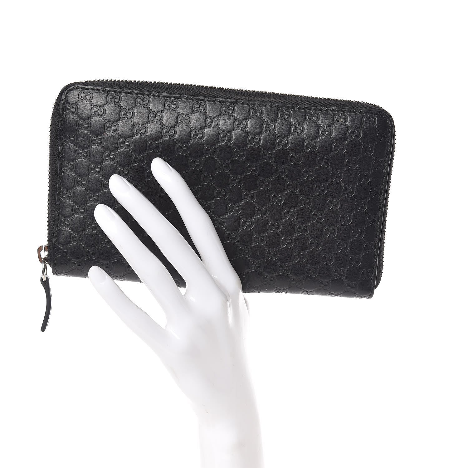 Gucci Microguccissima Large Zip Around Organizer Wallet Black 2 of 7