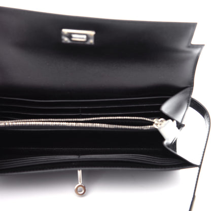 Hermes Box Guilloche Kelly Longue Wallet Black 5 of 7