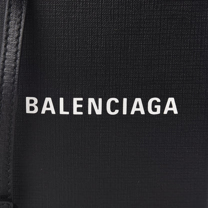 Balenciaga Squared Calfskin Logo Shopping Phone Holder Bag Black 9 of 9
