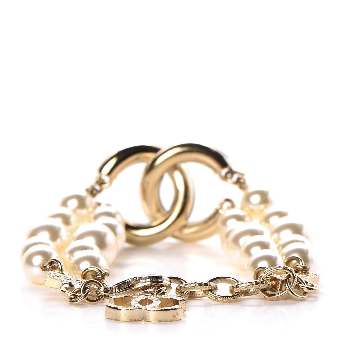 Pearl CC Multistrand Bracelet Gold