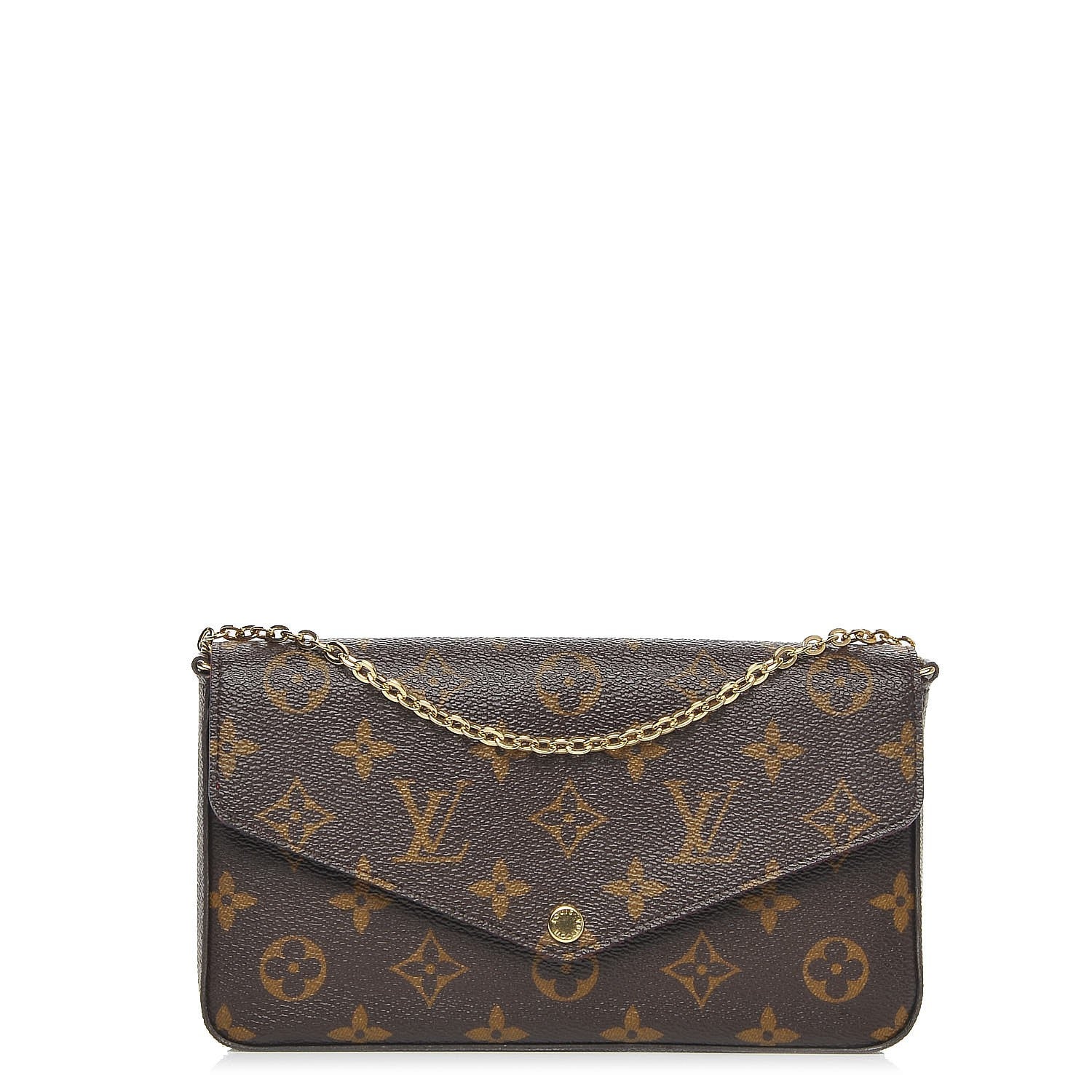 Louis Vuitton Monogram Pochette Felicie Chain Wallet Fuchsia 1 of 8