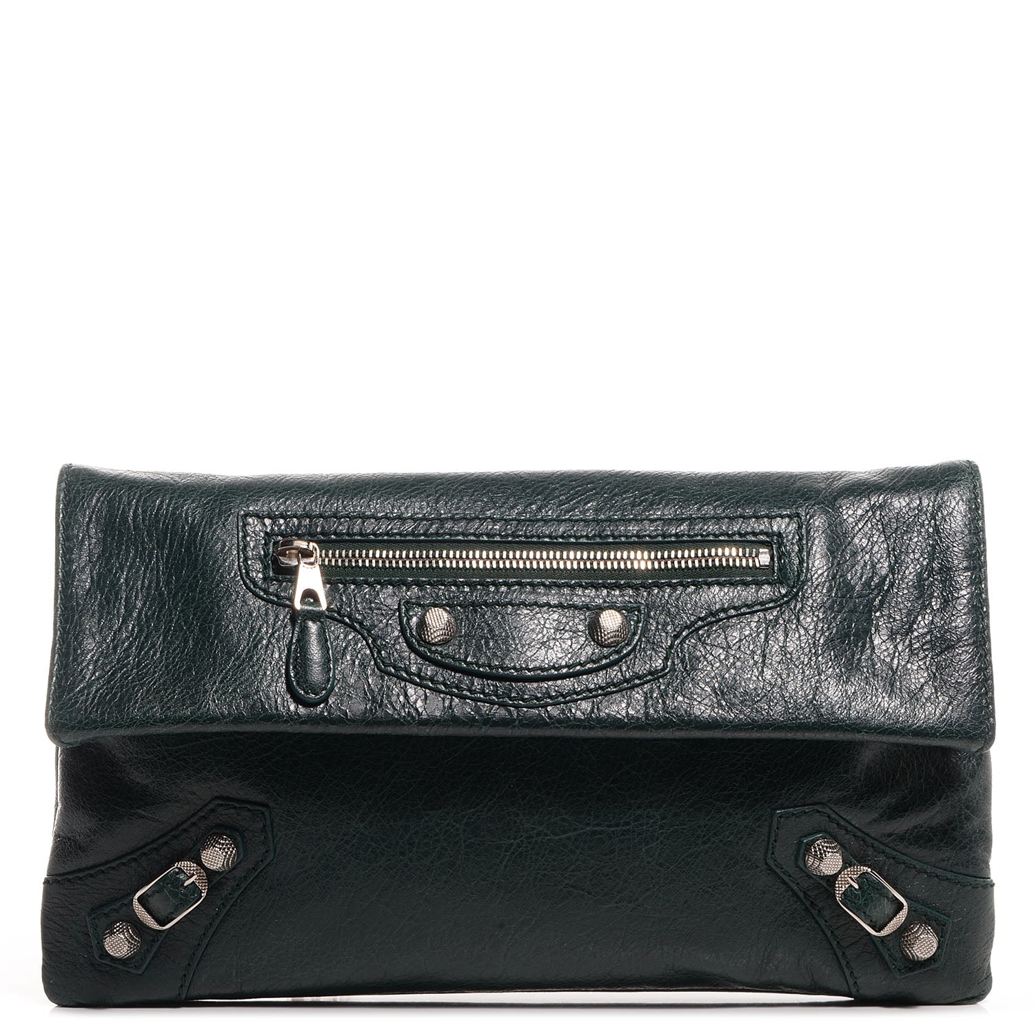 Balenciaga Agneau Giant 12 Silver Hardware Envelope Clutch Poker Fonce 1 of 10