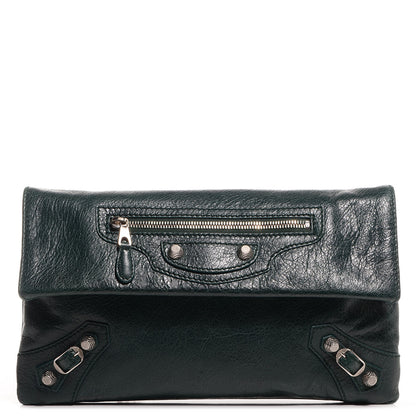 Balenciaga Agneau Giant 12 Silver Hardware Envelope Clutch Poker Fonce 1 of 10