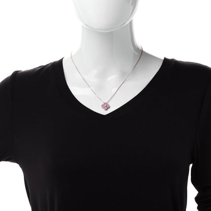 Van Cleef & Arpels 18K Rose Gold Diamond Rhodonite Vintage Alhambra Pendant Necklace 2 of 7