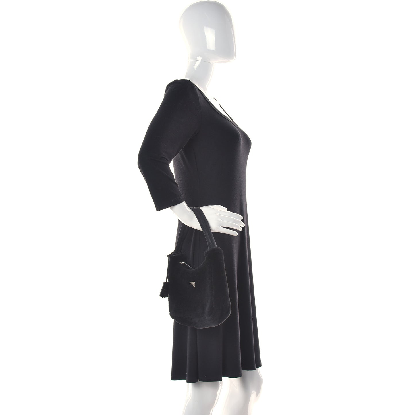 Shearling Mini Re-Edition 2000 Bag Black
