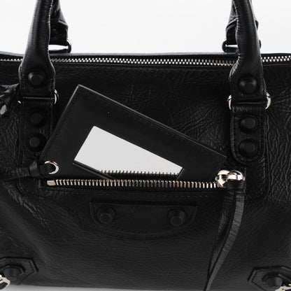 Balenciaga Matte Goatskin Rubber Covered Classic Hardware Mini Twiggy Black 13 of 14