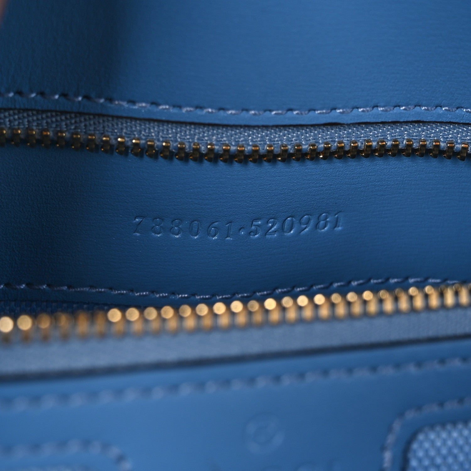 Gucci GG Monogram Textured Dollar Calfskin Small Luce Shoulder Bag Blue 7 of 10