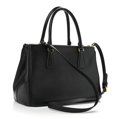Prada Saffiano Small Galleria Double Zip Tote Black 3 of 10