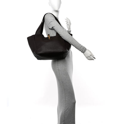 Saint Laurent Grained Deerskin Bea Tote Marron Fonce 2 of 11
