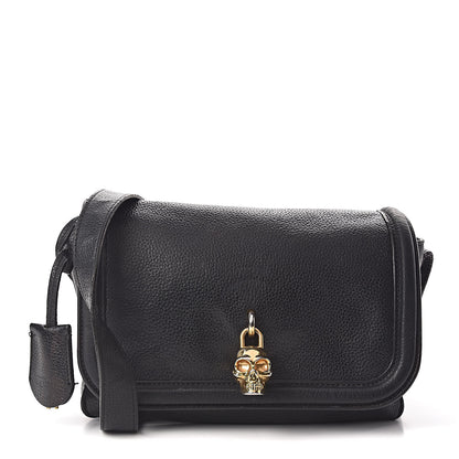 Alexander McQueen Grained Calfskin Padlock Crossbody Bag Black 1 of 13