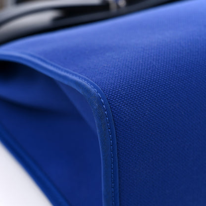 Hermes Toile Militaire Vache Hunter Herbag Zip Retourne 31 PM Bleu Electrique Bleu Saphir 8 of 11