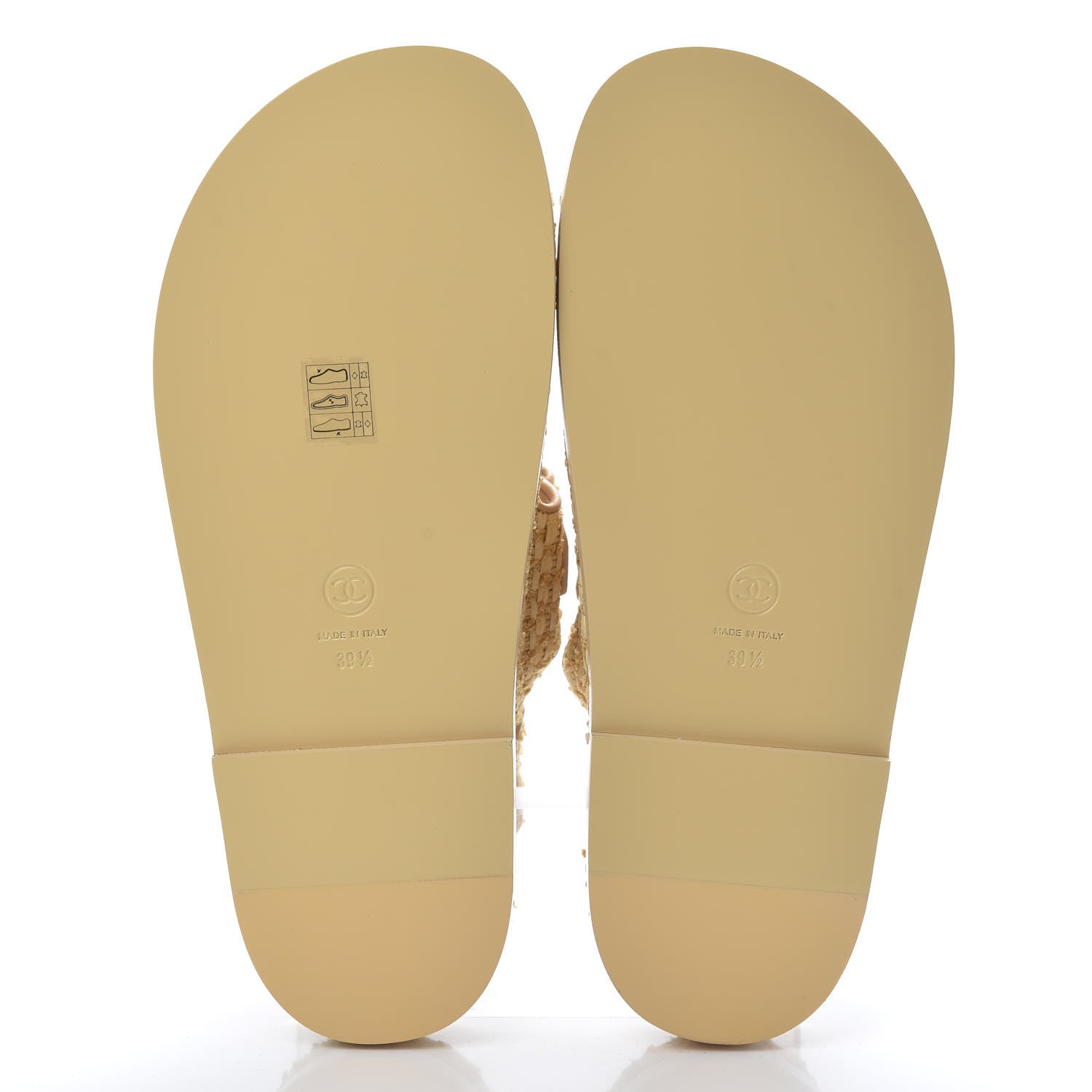 Chanel Braided Fabric Velcro Dad Sandals 39.5 Beige 5 of 12