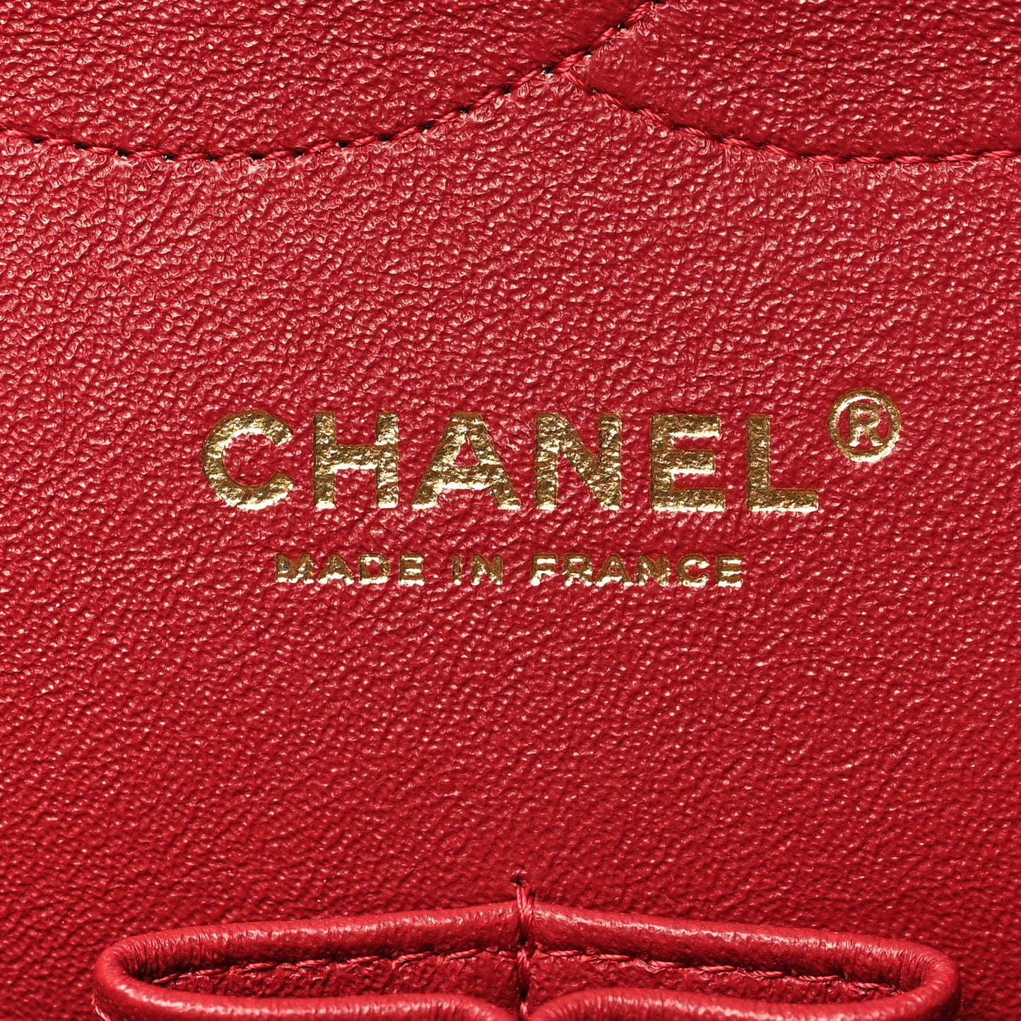 Lambskin Chevron Quilted Jumbo Double Flap Dark Red
