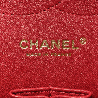 Chanel Lambskin Chevron Quilted Jumbo Double Flap Dark Red 6 of 10
