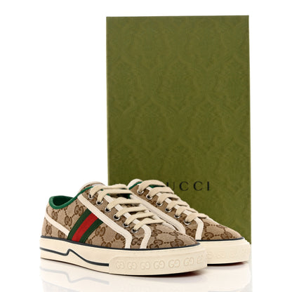 Gucci GG Monogram Web Womens 1977 Tennis Sneakers 36 Beige Ebony Mystic White 8 of 8