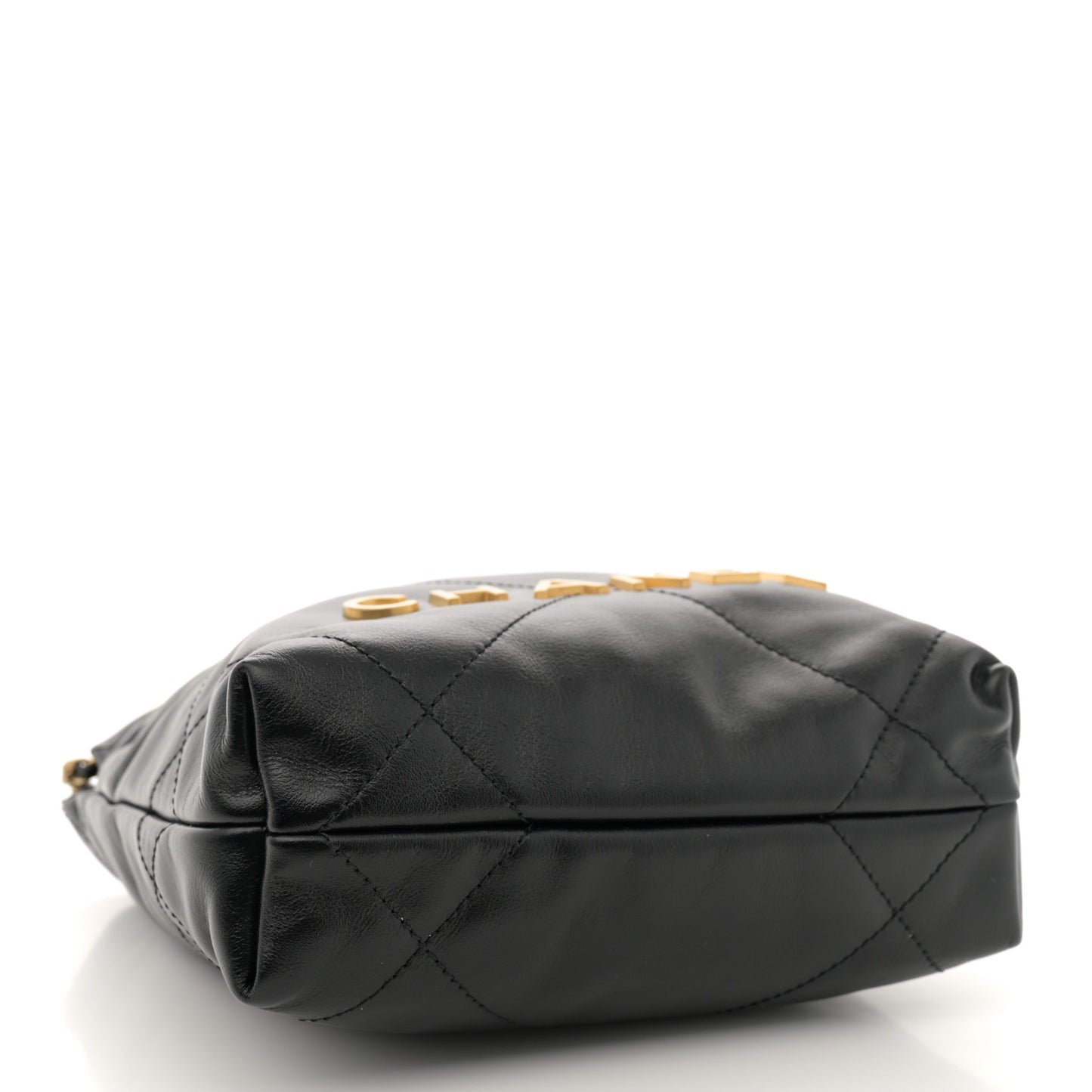 Shiny Calfskin Quilted Mini Chanel 22 Black