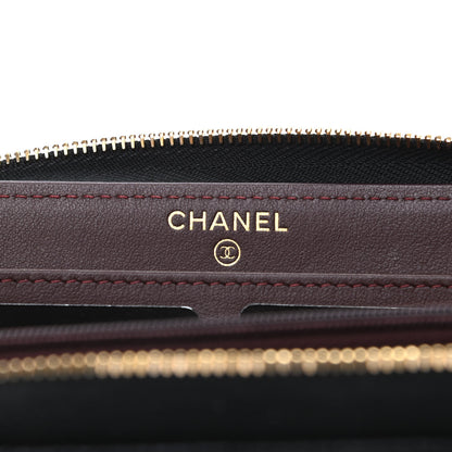Chanel Caviar Quilted Large Gusset Zip Around Wallet Black 6 of 10