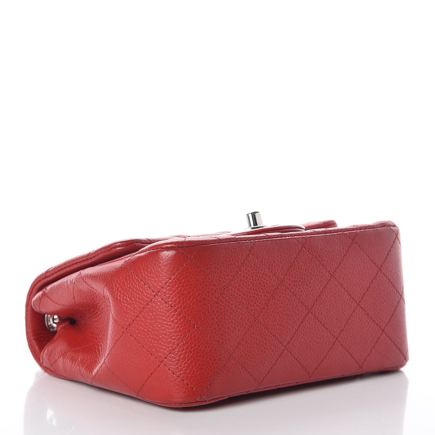 Caviar Quilted Mini Square Flap Red
